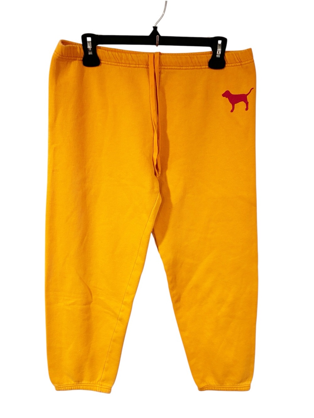 Y2K Victoria's Secret PINK Jogger Sweatpant Yellow Spellout Size Small